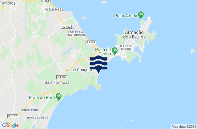 Mapa da tábua de marés em Praia de Tucuns, Brazil