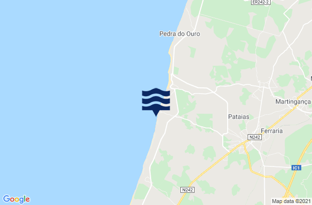 Mapa da tábua de marés em Praia de Vale Furado, Portugal
