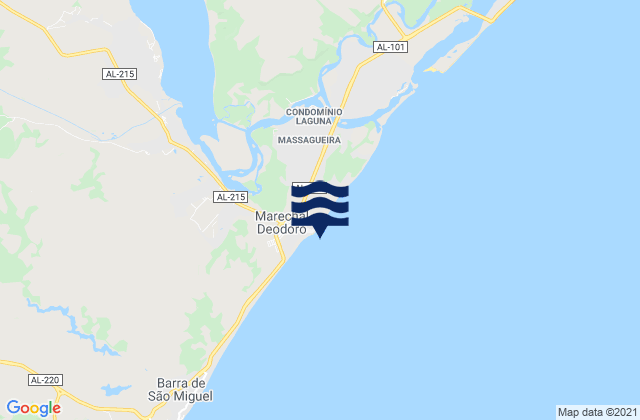 Mapa da tábua de marés em Praia do Frances, Brazil