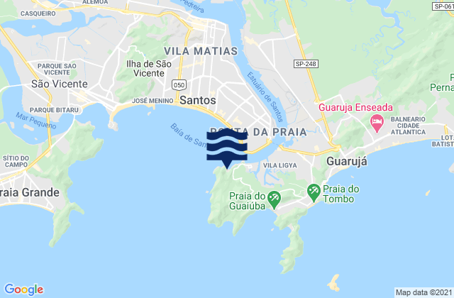 Mapa da tábua de marés em Praia do Góis, Brazil