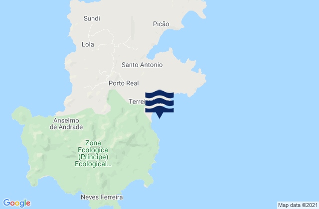Mapa da tábua de marés em Praia do Periquito, Sao Tome and Principe
