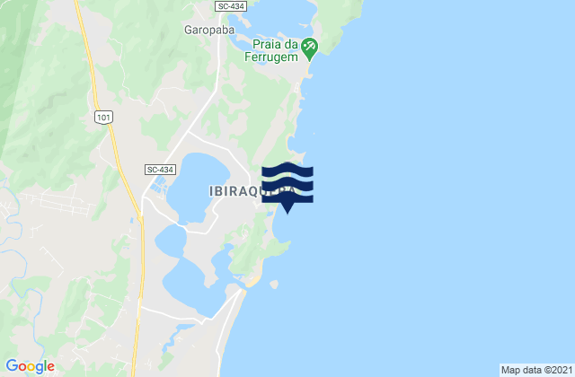 Mapa da tábua de marés em Praia do Rosa, Brazil