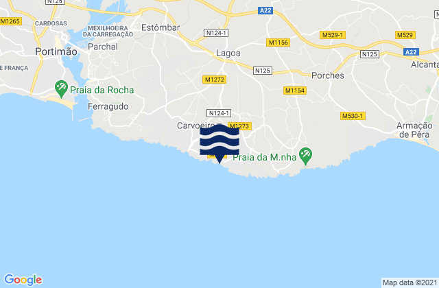 Mapa da tábua de marés em Praia do Vale de Centianes, Portugal