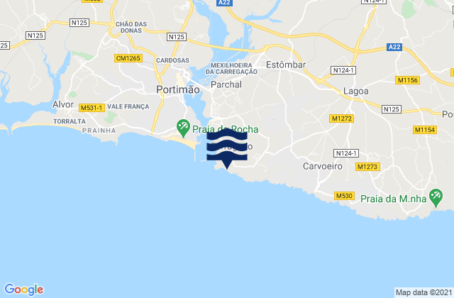 Mapa da tábua de marés em Praia dos Caneiros, Portugal