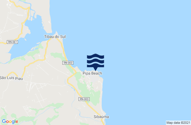 Mapa da tábua de marés em Praiao, Brazil