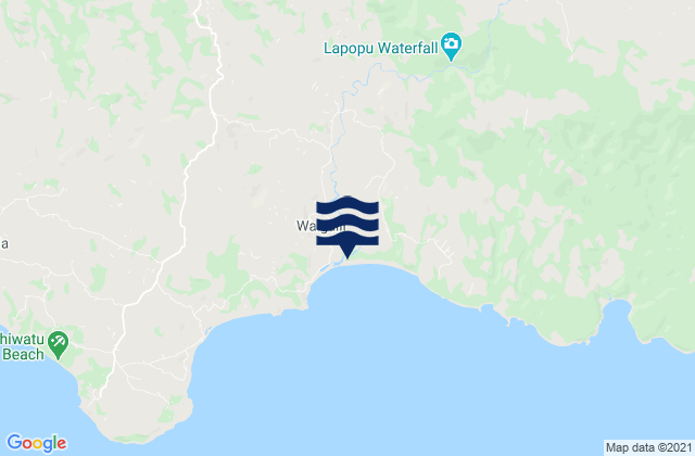 Mapa da tábua de marés em Praimutung, Indonesia