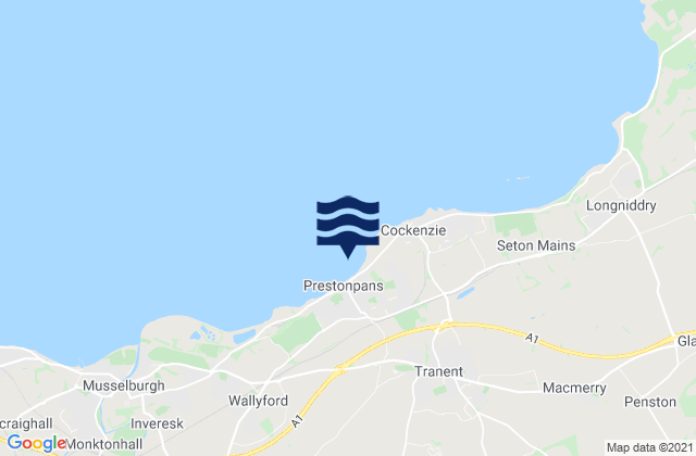 Mapa da tábua de marés em Prestonpans, United Kingdom