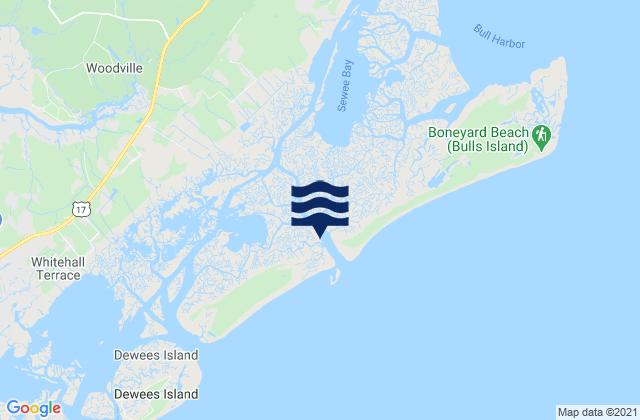 Mapa da tábua de marés em Price Creek North Capers Island, United States