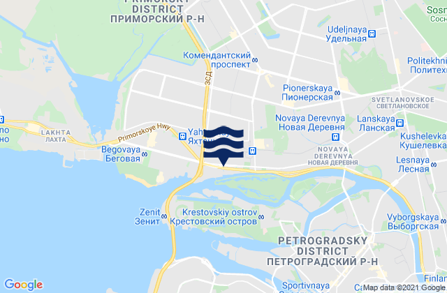 Mapa da tábua de marés em Primorskiy Rayon, Russia