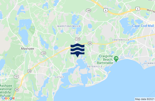 Mapa da tábua de marés em Prince Cove, United States