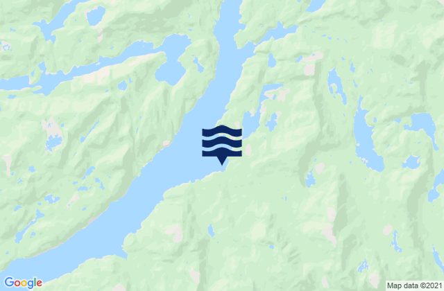 Mapa da tábua de marés em Princess Royal Islands, NWT, Canada