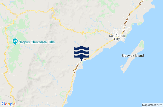 Mapa da tábua de marés em Prosperidad, Philippines