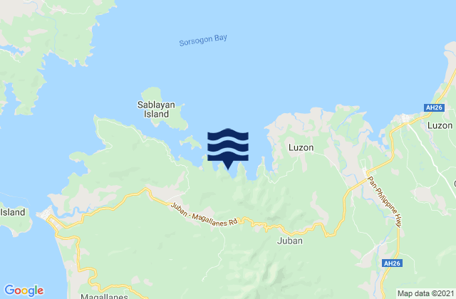 Mapa da tábua de marés em Province of Sorsogon, Philippines