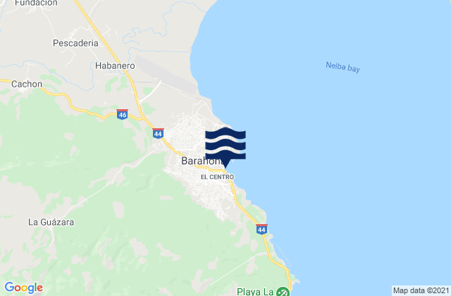 Mapa da tábua de marés em Provincia de Barahona, Dominican Republic