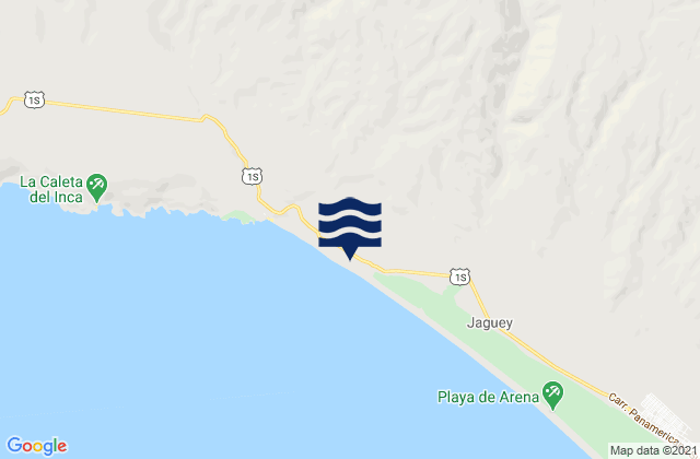 Mapa da tábua de marés em Provincia de Camaná, Peru