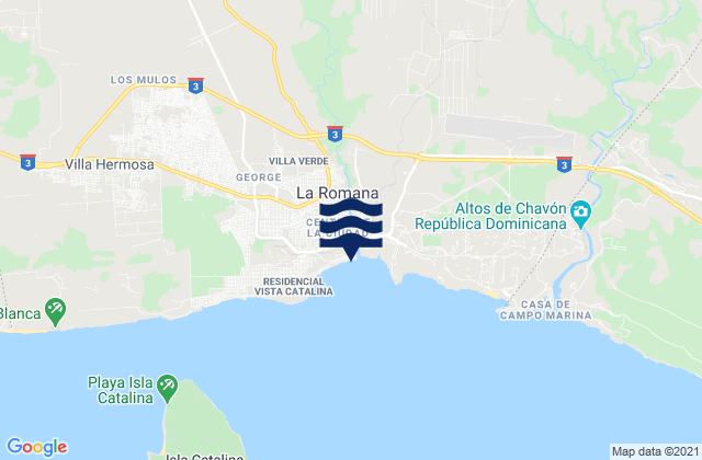 Mapa da tábua de marés em Provincia de La Romana, Dominican Republic