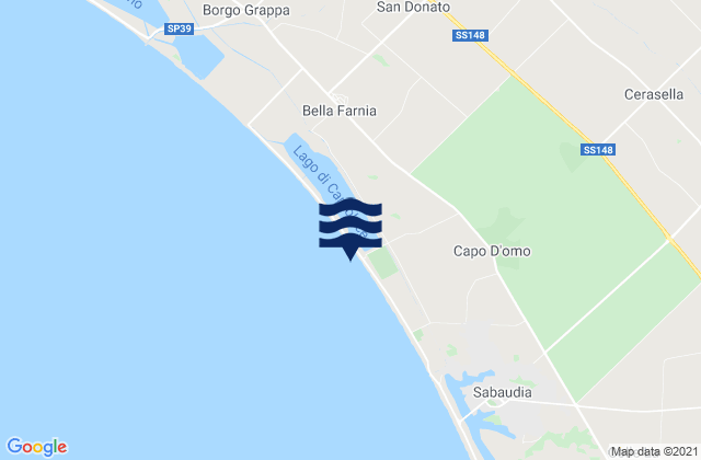 Mapa da tábua de marés em Provincia di Latina, Italy