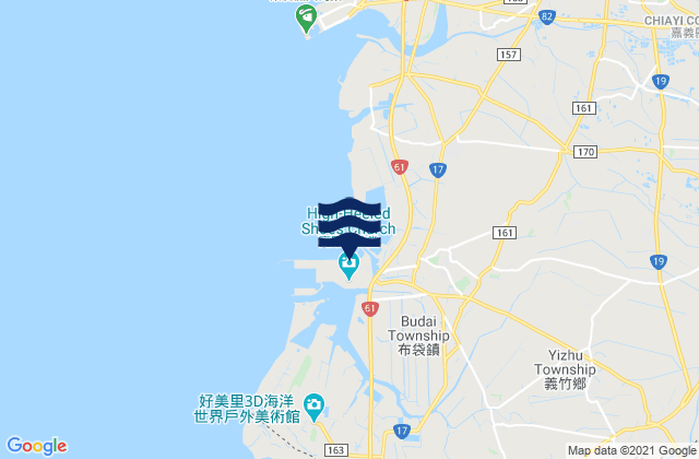 Mapa da tábua de marés em Pu-tai Po-ti, Taiwan
