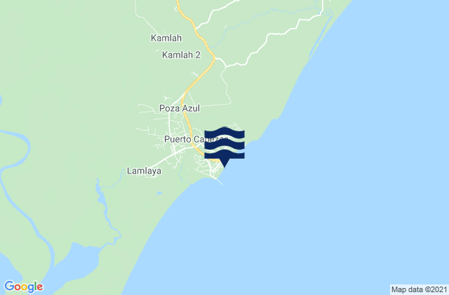 Mapa da tábua de marés em Puerto Cabezas, Nicaragua