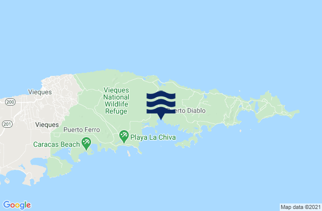 Mapa da tábua de marés em Puerto Diablo Barrio, Puerto Rico