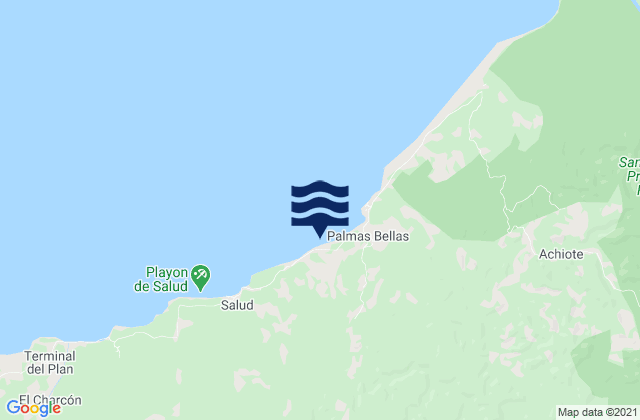 Mapa da tábua de marés em Puerto Escondido, Panama