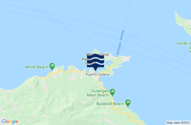 Mapa da tábua de marés em Puerto Galera, Philippines