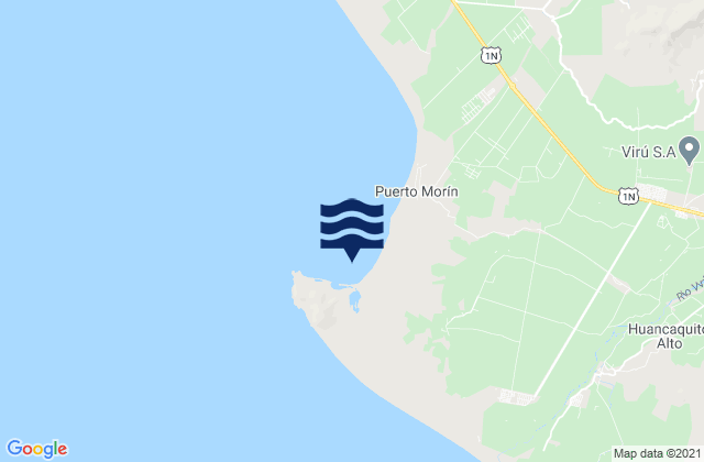 Mapa da tábua de marés em Puerto Morin, Peru