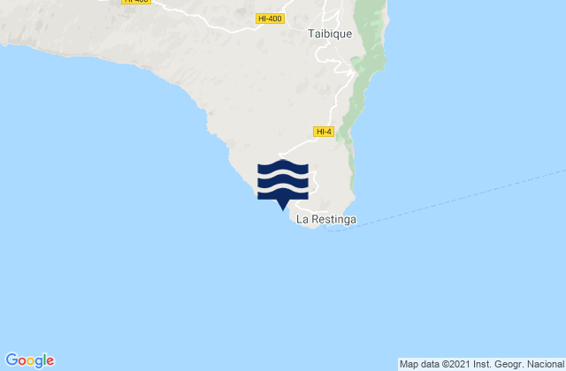 Mapa da tábua de marés em Puerto Naos, Spain