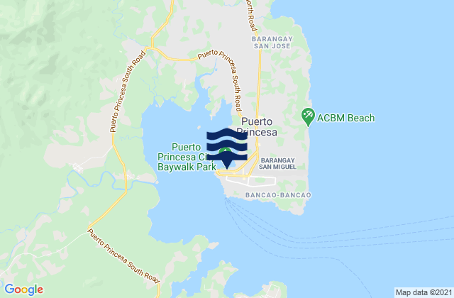 Mapa da tábua de marés em Puerto Princesa, Philippines