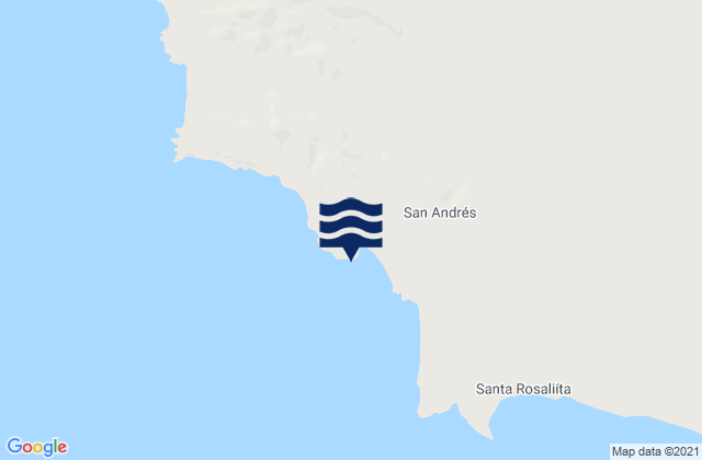 Mapa da tábua de marés em Puerto San Andres, Mexico
