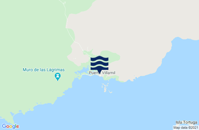 Mapa da tábua de marés em Puerto Villamil, Ecuador