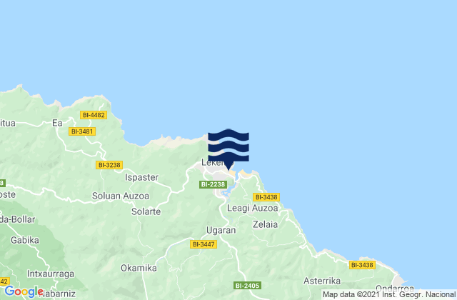 Mapa da tábua de marés em Puerto de Lekeitio, Spain