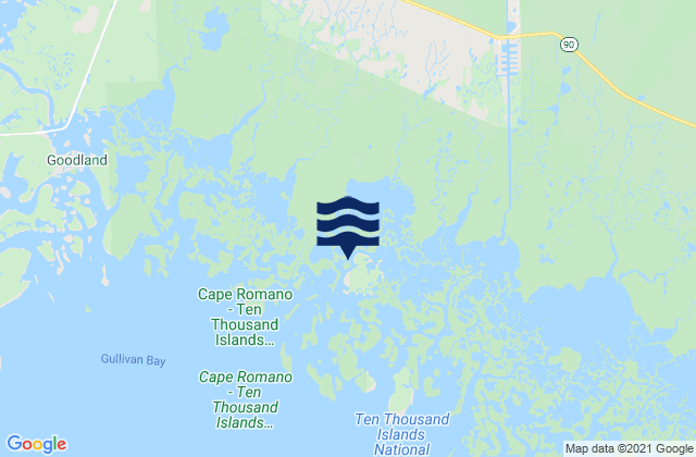 Mapa da tábua de marés em Pumpkin Bay, United States