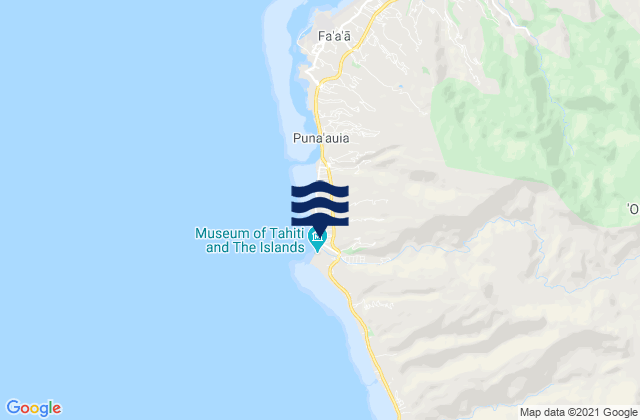 Mapa da tábua de marés em Punaauia, French Polynesia