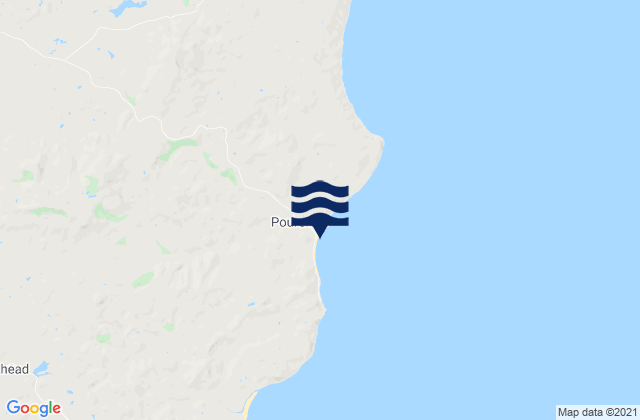 Mapa da tábua de marés em Punawaitai, New Zealand