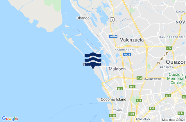 Mapa da tábua de marés em Punay, Philippines