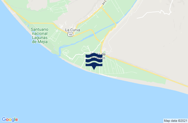 Mapa da tábua de marés em Punta Bombon, Peru