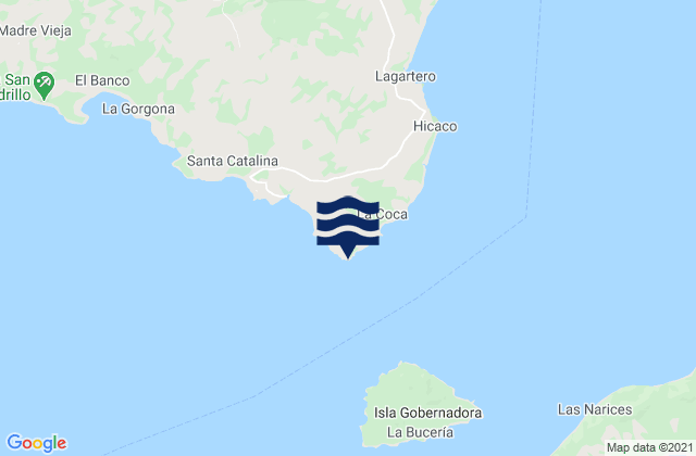 Mapa da tábua de marés em Punta Brava, Panama