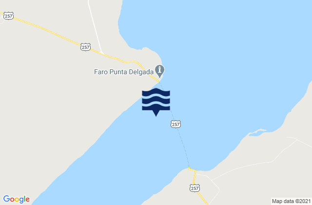 Mapa da tábua de marés em Punta Delgada, Chile
