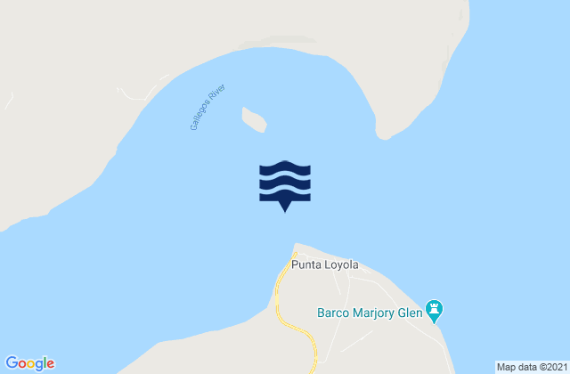 Mapa da tábua de marés em Punta Loyola, Argentina