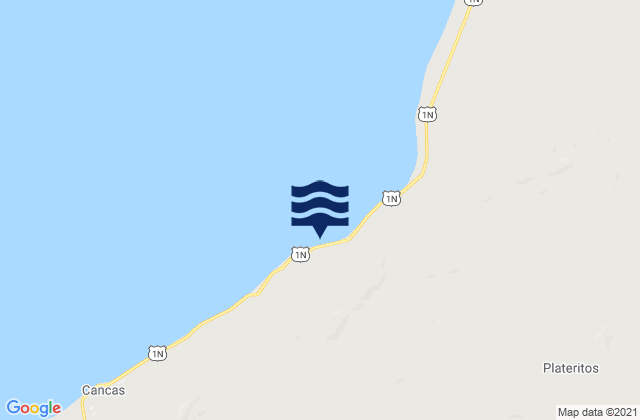 Mapa da tábua de marés em Punta Mero, Peru