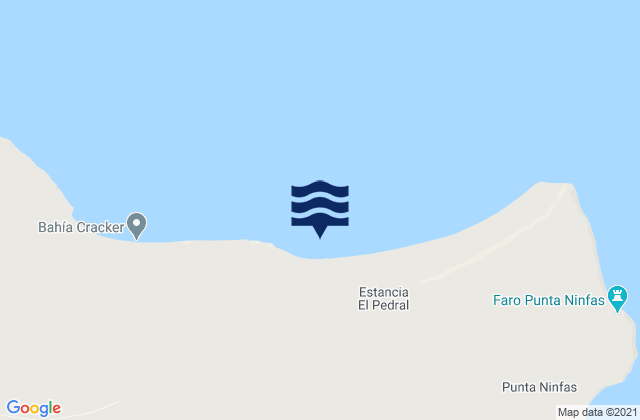 Mapa da tábua de marés em Punta Ninfas (Fondeadero), Argentina