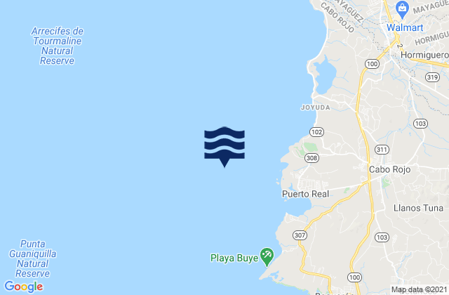 Mapa da tábua de marés em Punta Ostiones 1.5 miles west of, Puerto Rico