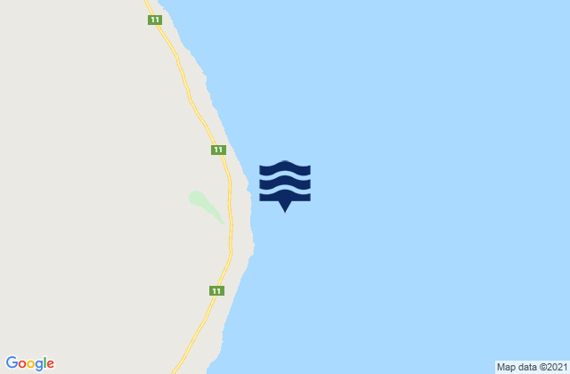 Mapa da tábua de marés em Punta Piedras, Argentina