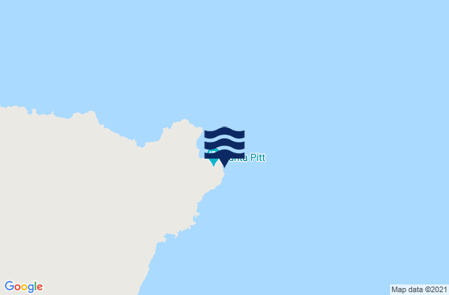 Mapa da tábua de marés em Punta Pitt, Ecuador