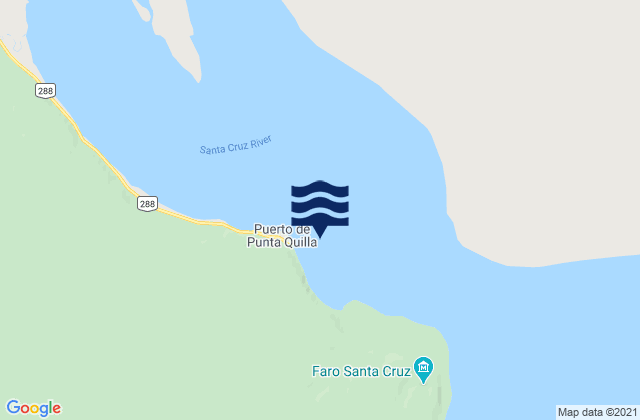 Mapa da tábua de marés em Punta Quilla (Puerto Santa Cruz), Argentina