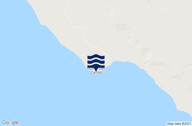 Mapa da tábua de marés em Punta San Carlos, Mexico