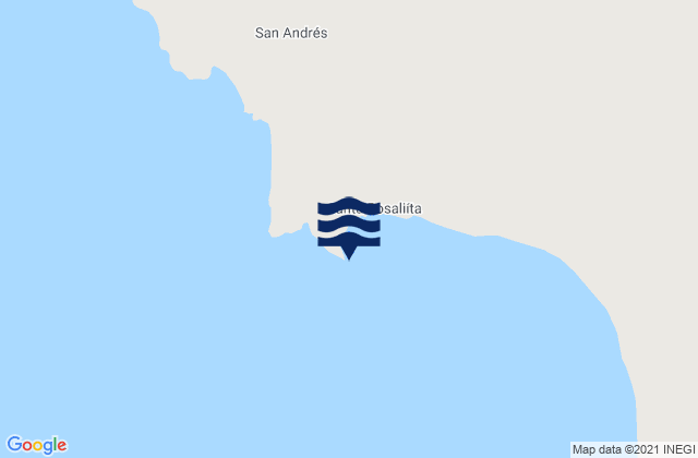 Mapa da tábua de marés em Punta Sta Rosalillita, Mexico