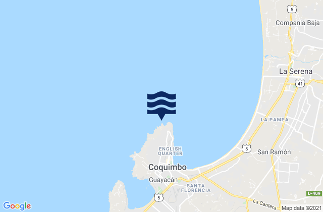 Mapa da tábua de marés em Punta Tortuga Lighthouse, Chile