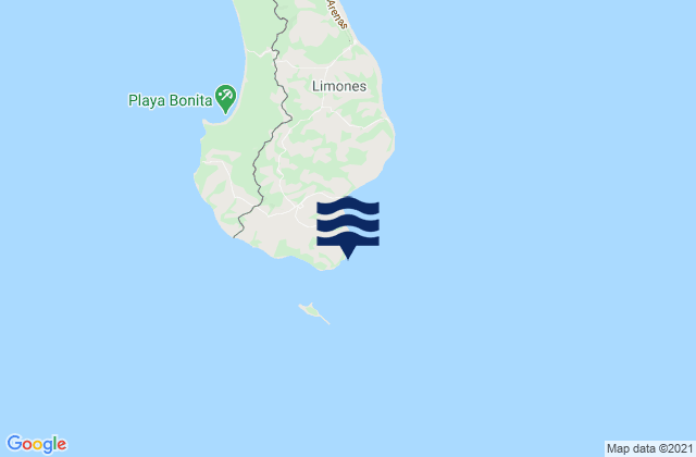 Mapa da tábua de marés em Punta de Burica, Panama